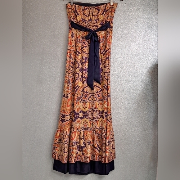 NWT The Limited Strapless Paisley Print Maxi Dress   Size 4 - Picture 2 of 11